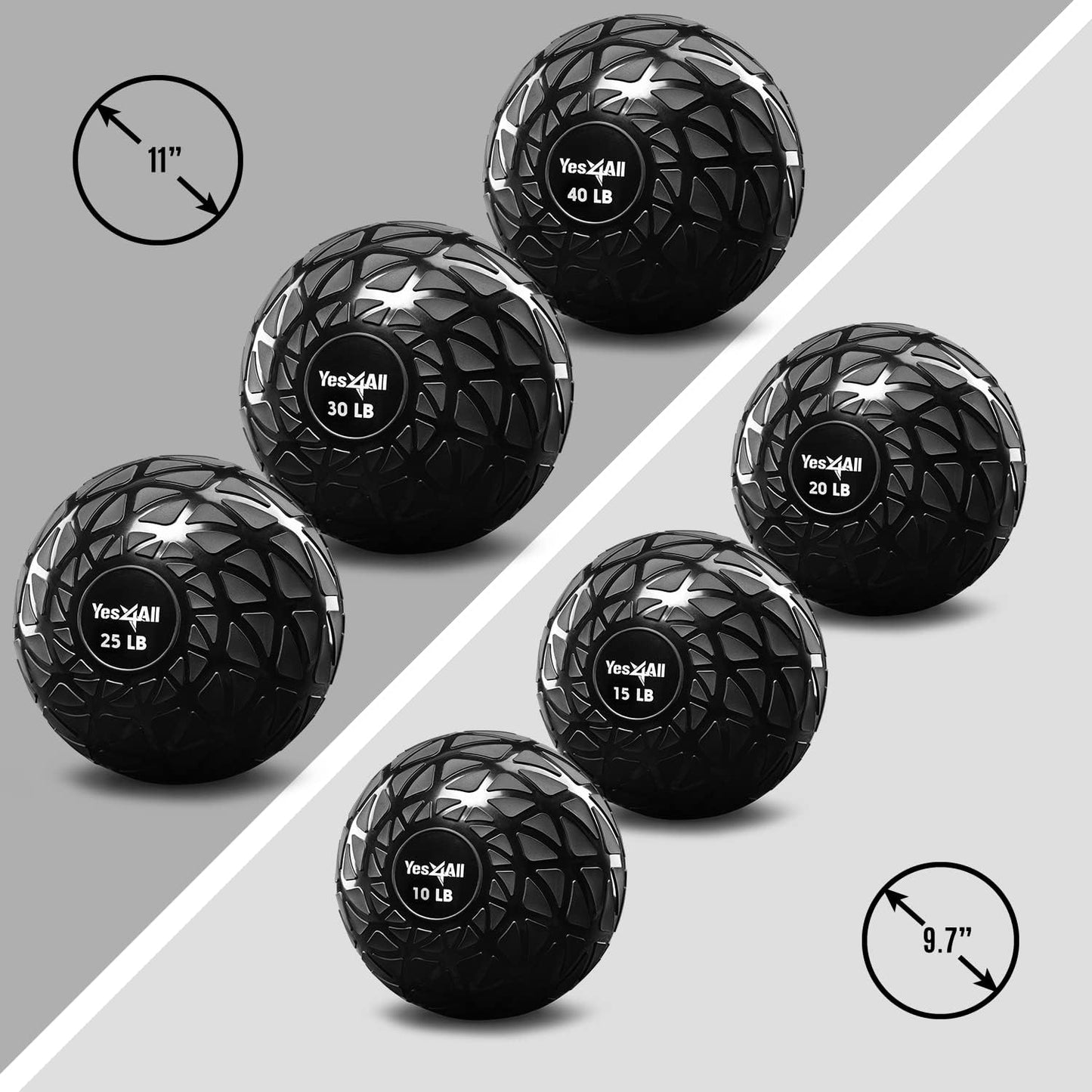Slam Balls, 10-40Lb Medicine Ball Weight, Durable PVC Sand Filled Workout Dynamic Medicine Ball for Core Strengthen