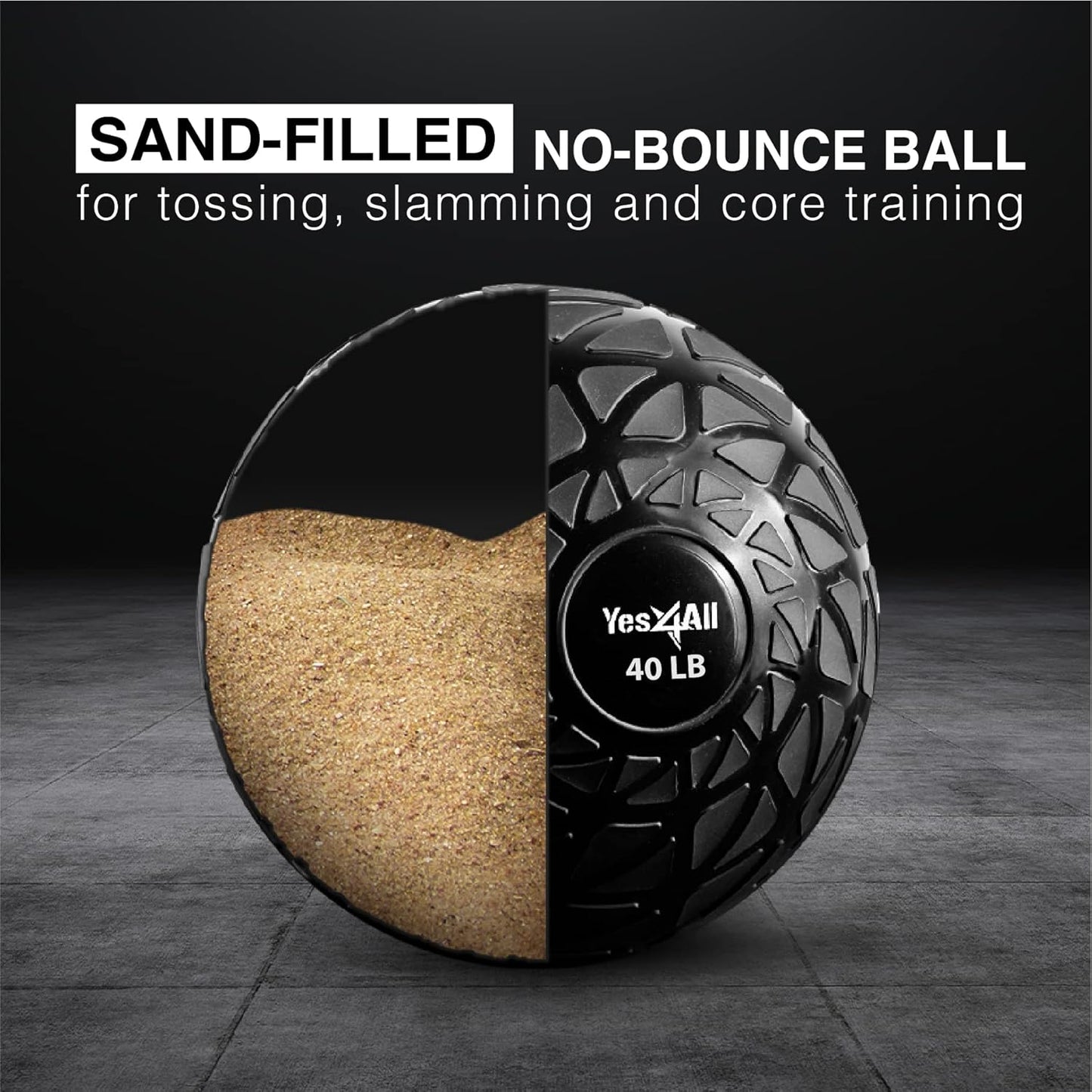 Slam Balls, 10-40Lb Medicine Ball Weight, Durable PVC Sand Filled Workout Dynamic Medicine Ball for Core Strengthen