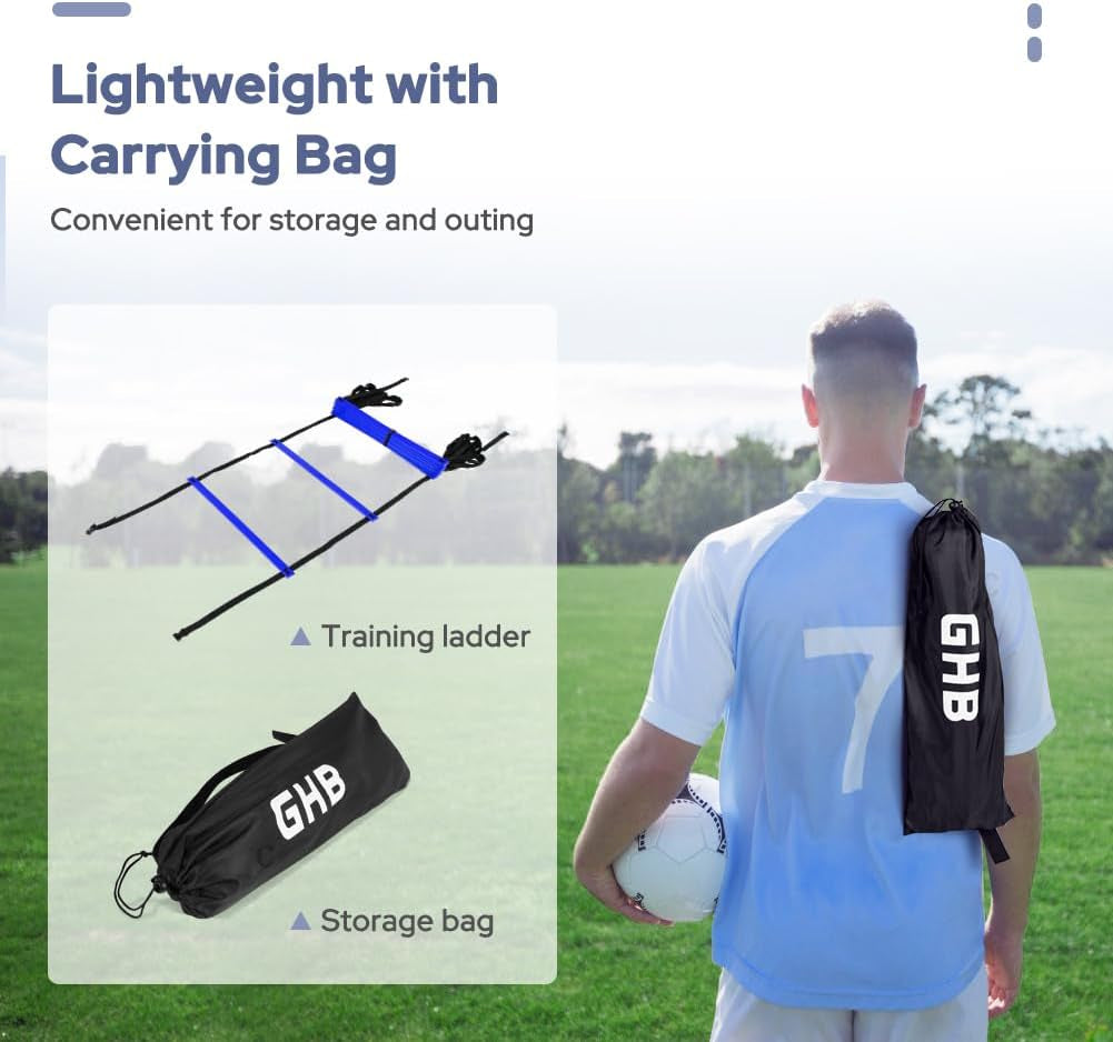 Pro Agility Ladder Agility Training Ladder Speed 12 Rung 20Ft with Carrying Bag