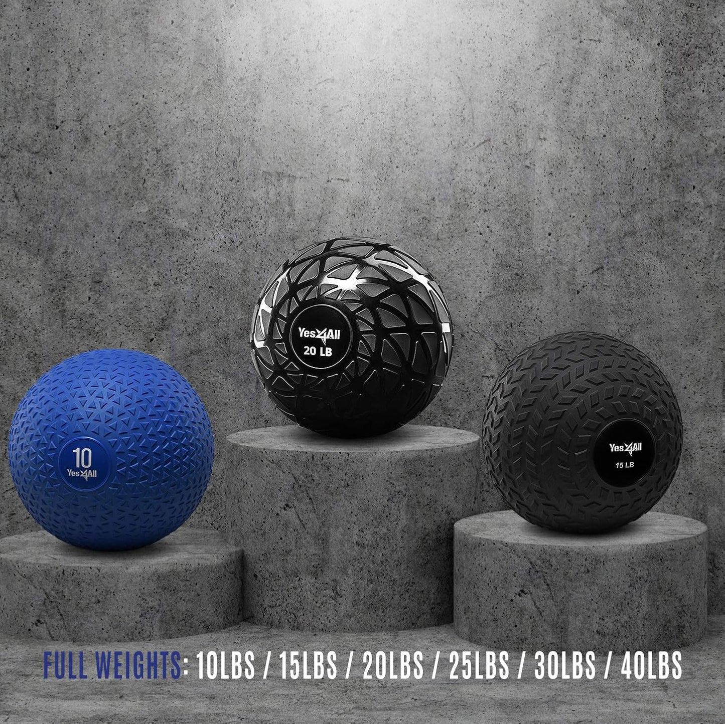 Slam Balls, 10-40Lb Medicine Ball Weight, Durable PVC Sand Filled Workout Dynamic Medicine Ball for Core Strengthen