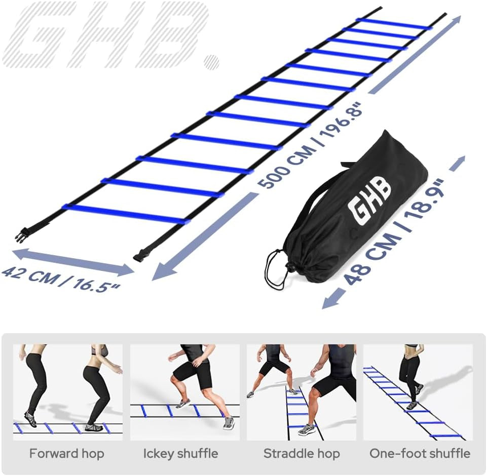 Pro Agility Ladder Agility Training Ladder Speed 12 Rung 20Ft with Carrying Bag