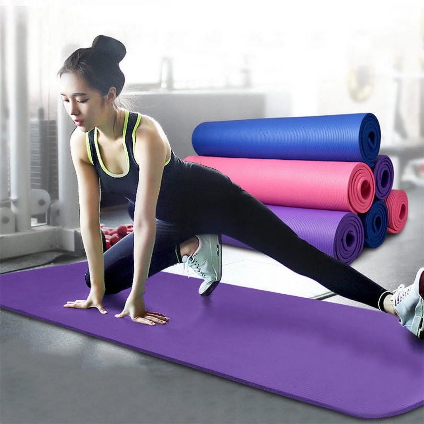 6Mm Thick Yoga Mat Non-Slip EVA Foam Eco-Friendly Indoor Fitness Pad for Beginner Home Exercise Pilates Tasteless Mattress