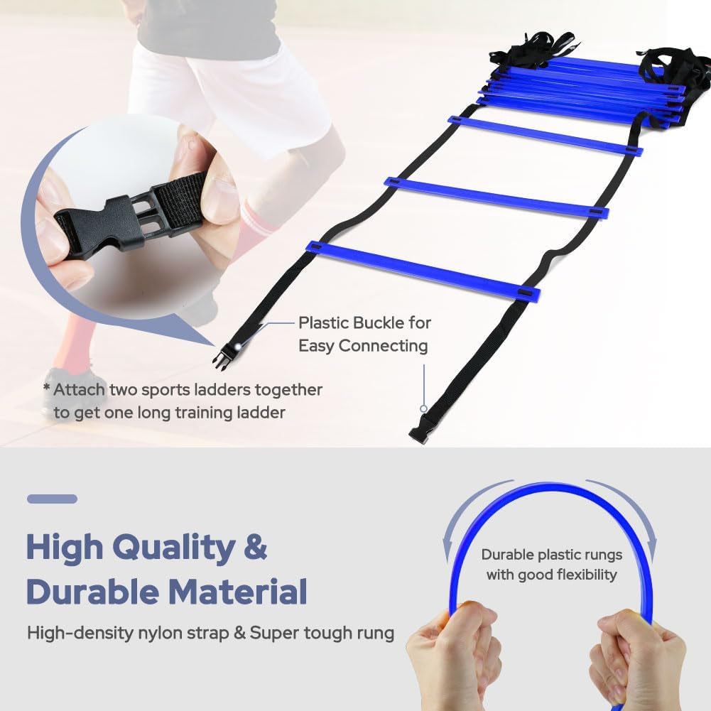 Pro Agility Ladder Agility Training Ladder Speed 12 Rung 20Ft with Carrying Bag